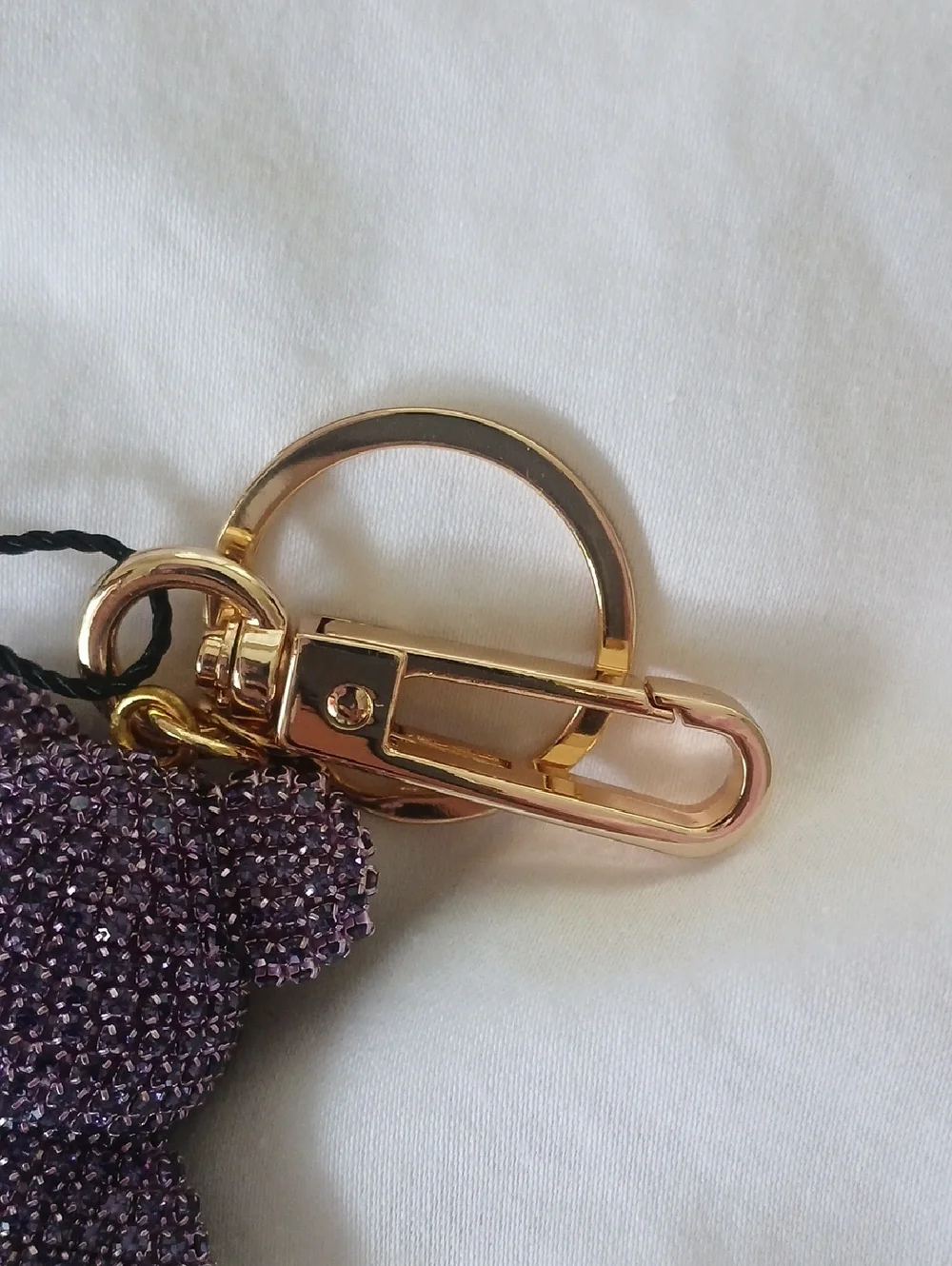 Crystal Bear Keychain Charm in Purple (Women Accessories) - Picture 6 of 6